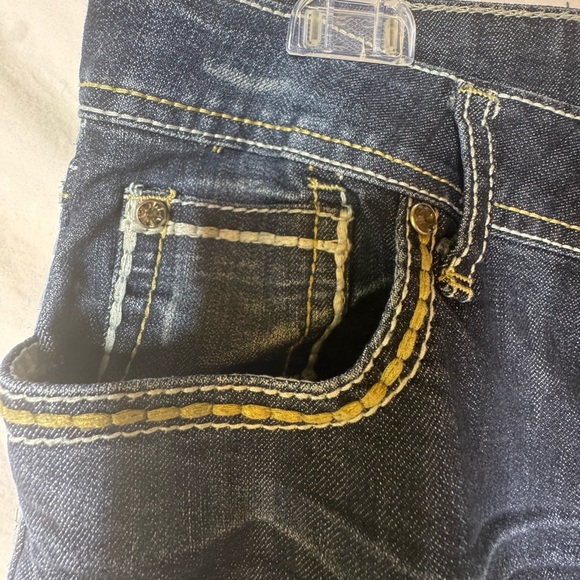 Y2K ZCO Curve Dark Wash Embellished Flare Jeans Size 7/8 - Picture 4 of 5